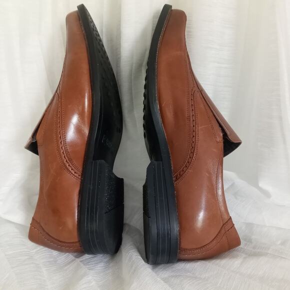 STACY ADAMS Leather Loafers Men Sz 11 M Comfort Insole Brown Slip On Dress Shoe - Picture 6 of 11